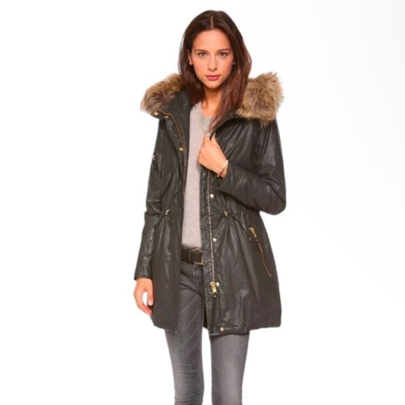 SAM. Parka Carbon Rabbit Fur Lined Zipper Jacket - Picture 16 of 16